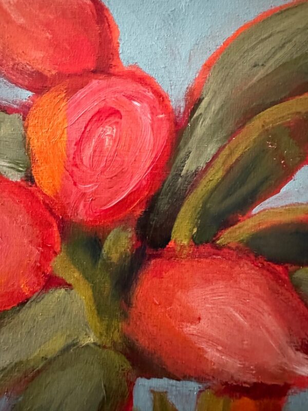 "Cute Tulips" 8" x 8" on birch panel - Image 3