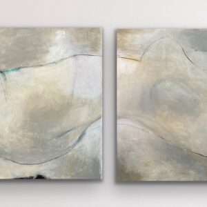 “Morning Stretch” Diptych (Each painting 24″ x 24″)